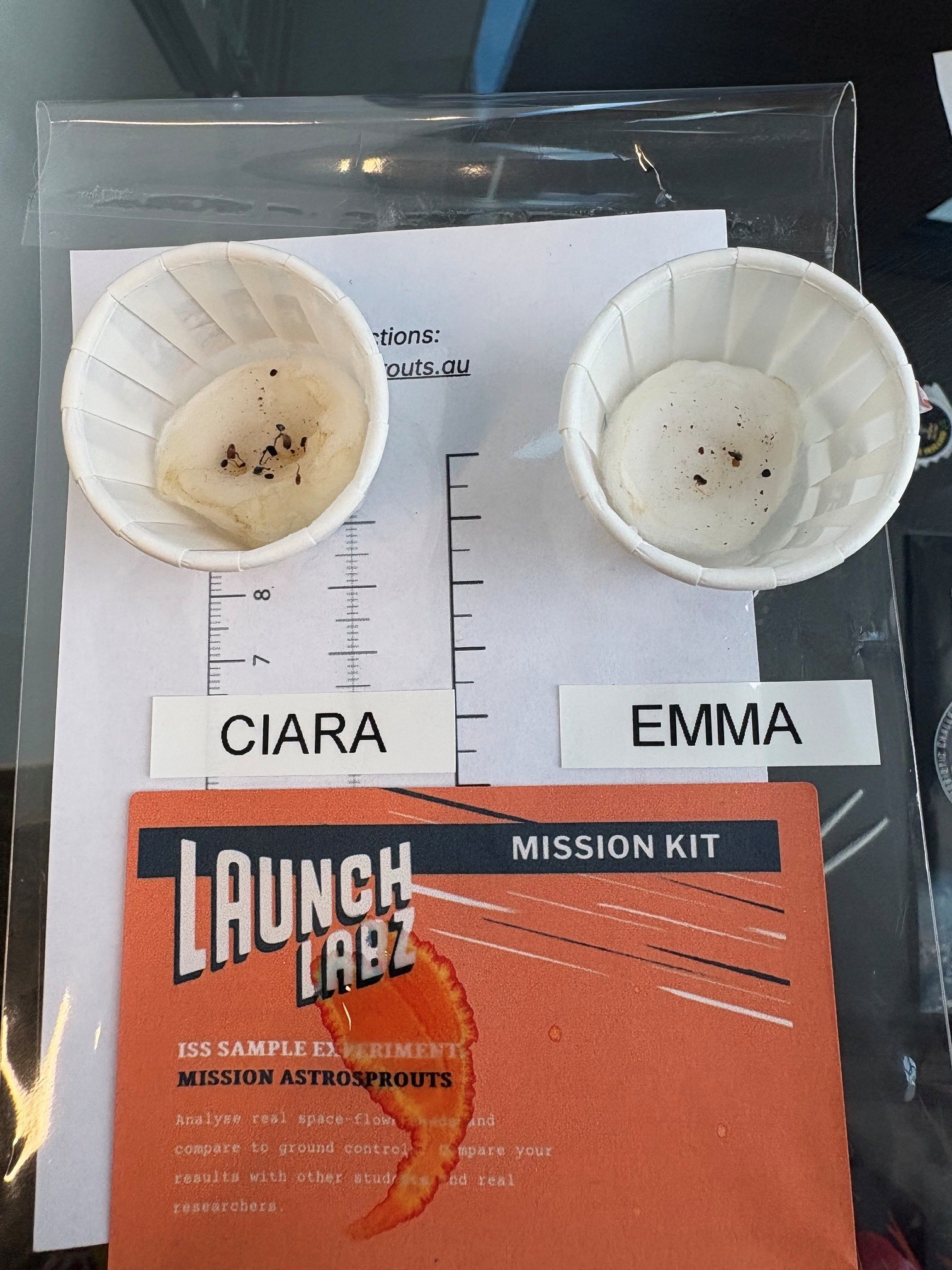 Photo of Emma (space) and Ciara (earth)